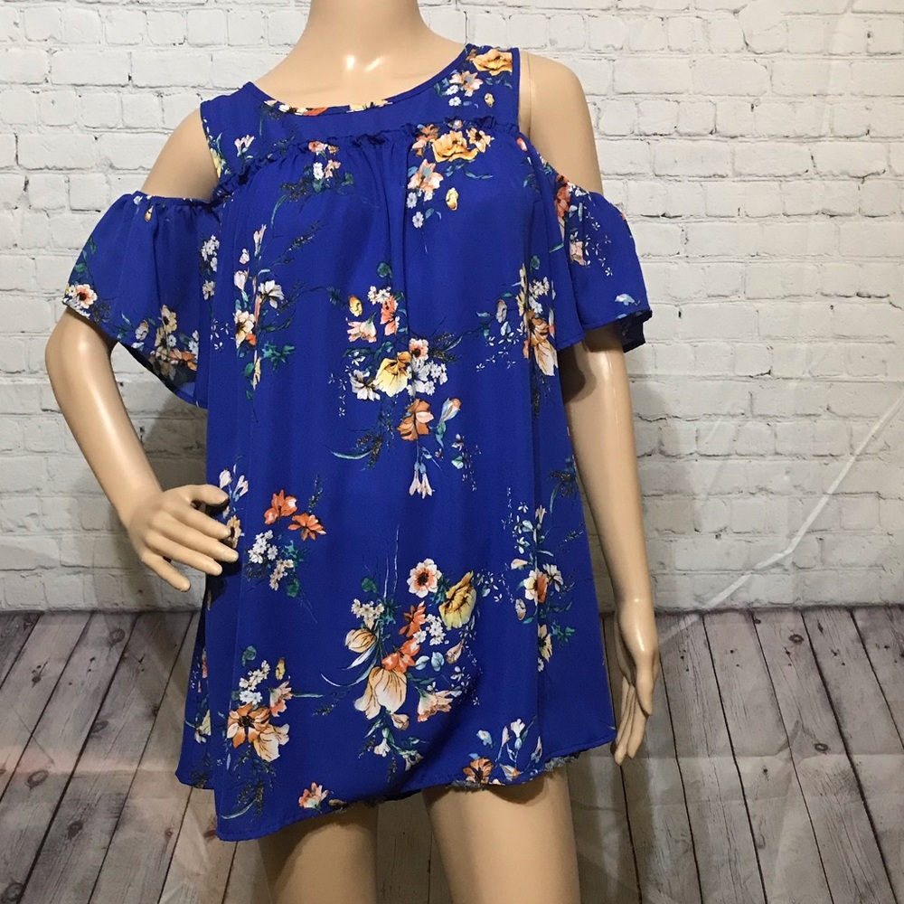Blue Floral Blouse
